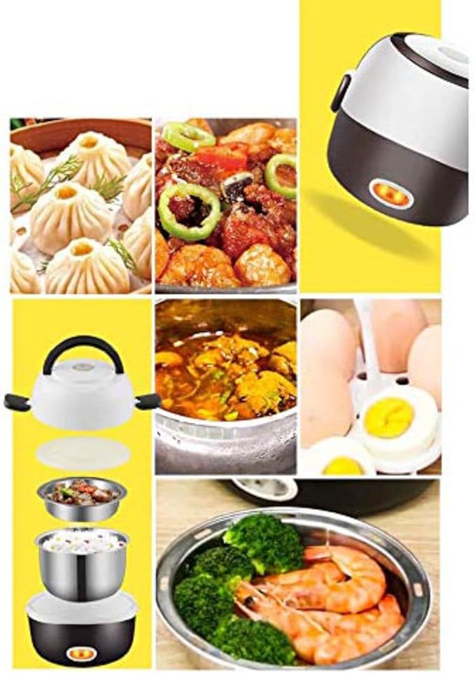Electric Lunch Box Portable Multifunction Mini Cooker1.2L Food Heated Steamer Rice Cooker Egg Steamer