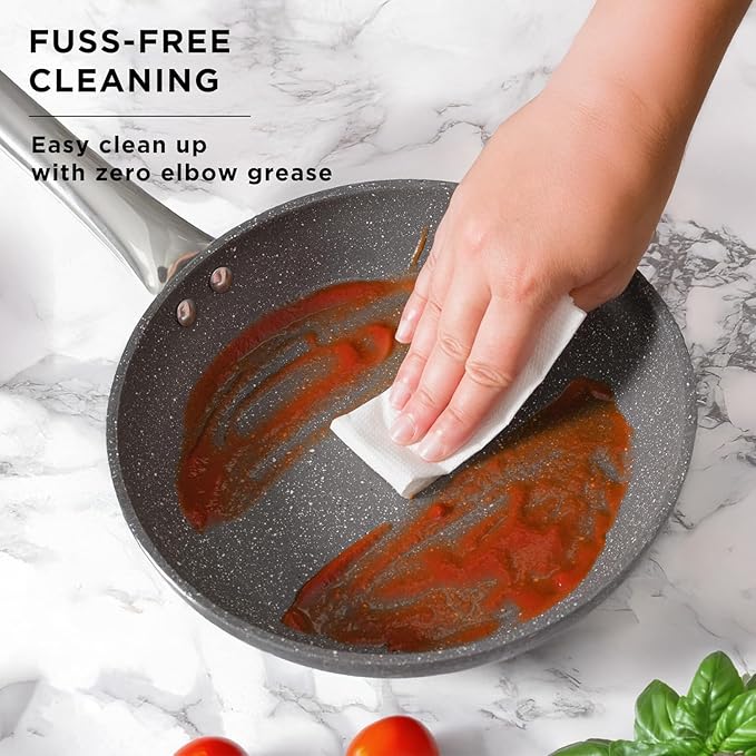 Grand Family 9Pcs Cookware set Stainless steel pots Nonstick aluminum frying pans PFOA-free Induction safe Oven-safe up to 356°F