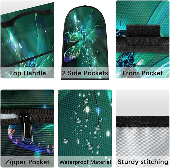 cfpolar Kitchen Aid Mixer Cover Compatible with 6-8 Quarts Vintage Green Dragonfly Stand Mixer Cover Kitchen Aid Mixers Accessories Appliance Organizer Bag Dust Covers with Zipper Pocket