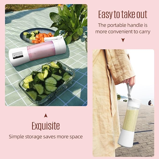 Ejoyous Portable Blender for Shakes and Smoothies Personal Blender Single Serve Travel Fruit Juicer Mixer Cup Small Electric Individual Mini Blender with Rechargeable Battery for Juice