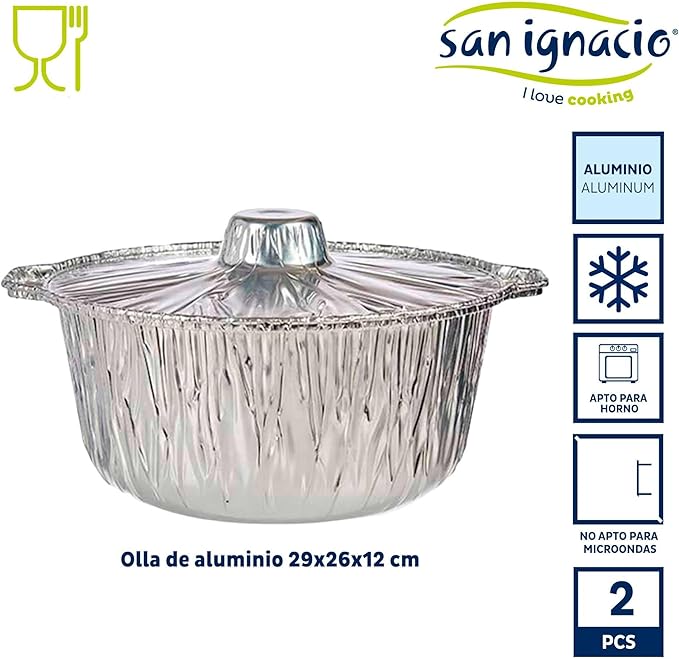 KINVARA Collection Set of 2 Aluminium Medium Lid Pots