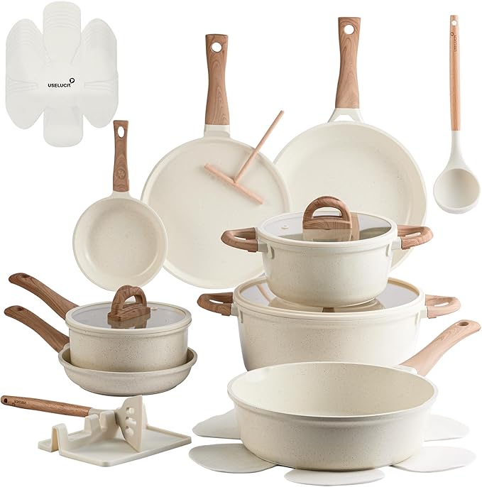 Pots and Pans Set Non Stick Ceramic Cookware Set 22-Piece Nonstick Kitchen Cooking Sets Stockpot Saucepan Frying Pans