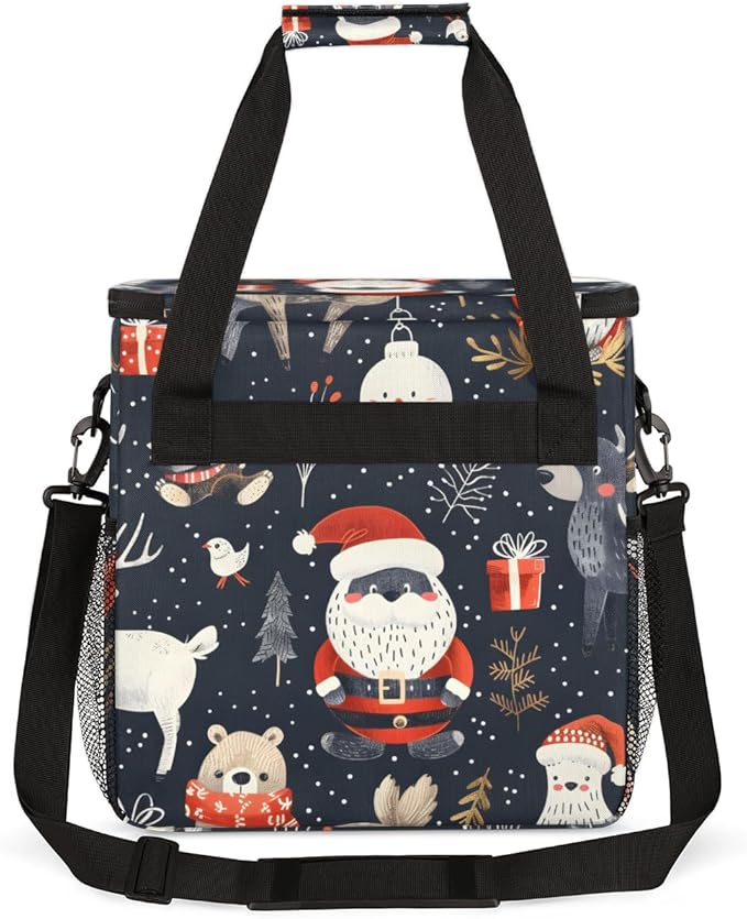 Mystical Santa Claus Coffee Maker Carrying Bag Portable Travel Storage Tote Bag Compatible with K-Mini or K-Mini Plus Single Serve Coffee Brewer Carrying Case with Multiple Pockets &amp Shoulder St