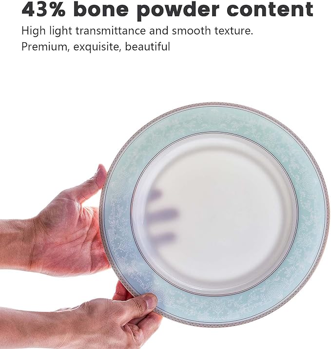 Fine Bone China Dinnerware Set16 Pcs Classic Relief Pattern Gilt Edged High Grade Porcelain Tableware Sets For 4 People with Gift Box Packaging