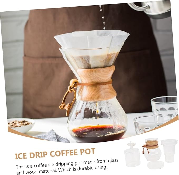 Mikinona 1set Glass Cold Brew Coffee Pot Drip Coffee Maker for Easy Brewing Lightweight and Portable Design for Use Safe Material Beautiful Appearance
