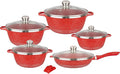 Pots and Pans Sets Nonstick Cookware Sets Granite Cooking Pots and Pans with Glass LidsMarble Coated Aluminium Home Kitchenware with SaucepansFrying PanStock Pot10 Piece