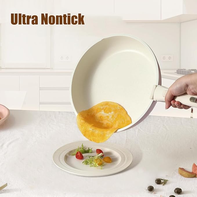 Nonstick Cookware Sets 11Pcs Pots And Pans Set Detachable Handle with 12-Piece Cookware Set And Cotton Scald-Proof Gloves Induction Kitchen Cookware Set Oven Safe