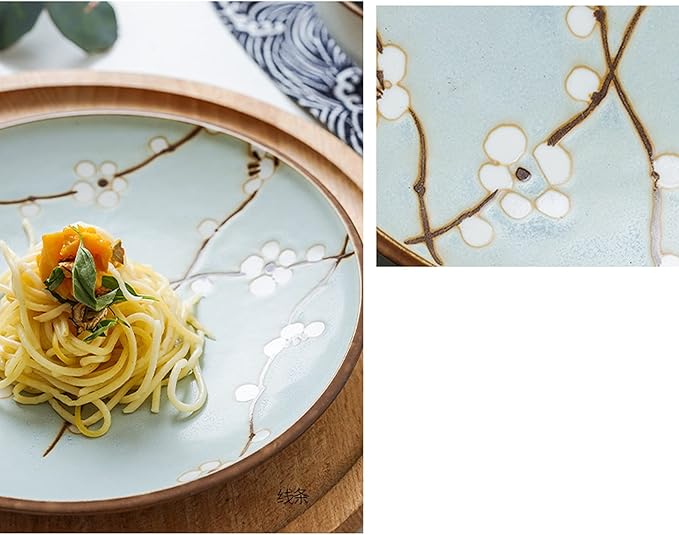 Elegant Dinnerware Set Dinner Plates Bowls Set Ceramic Tableware Set 12-Piece Blue Plum Bowl and Plate Ceramic Tableware Set 4-Person Tableware