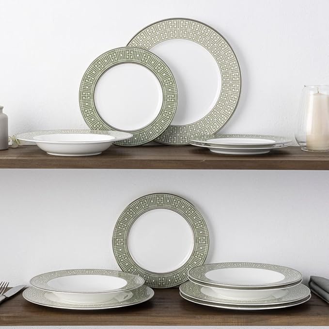 Noritake Infinity Green Platinum 12-Piece Dinnereware Set Service for 4