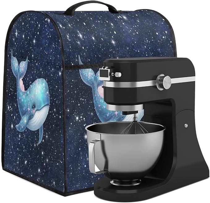 cfpolar Kitchen Aid Mixer Cover Compatible with 6-8 Quarts Animal Whale Starry Sky Stand Mixer Cover Kitchen Aid Mixers Accessories Appliance Organizer Bag Dust Covers with Zipper Pocket