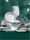 Dinnerware Sets - Luxury Dishes Service Set 70Pcs Bone China Dinnerware Set Palace Style Color Ceramic Tableware Set Service For 10 People
