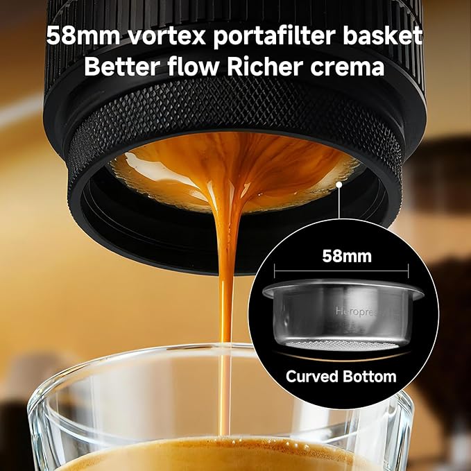 zeroHero Portable Espresso Machine 20Bar Pressure &amp USB-C Rechargeable for Rich Crema Ideal for Travel Camping Office &amp Home with Self-Heating System
