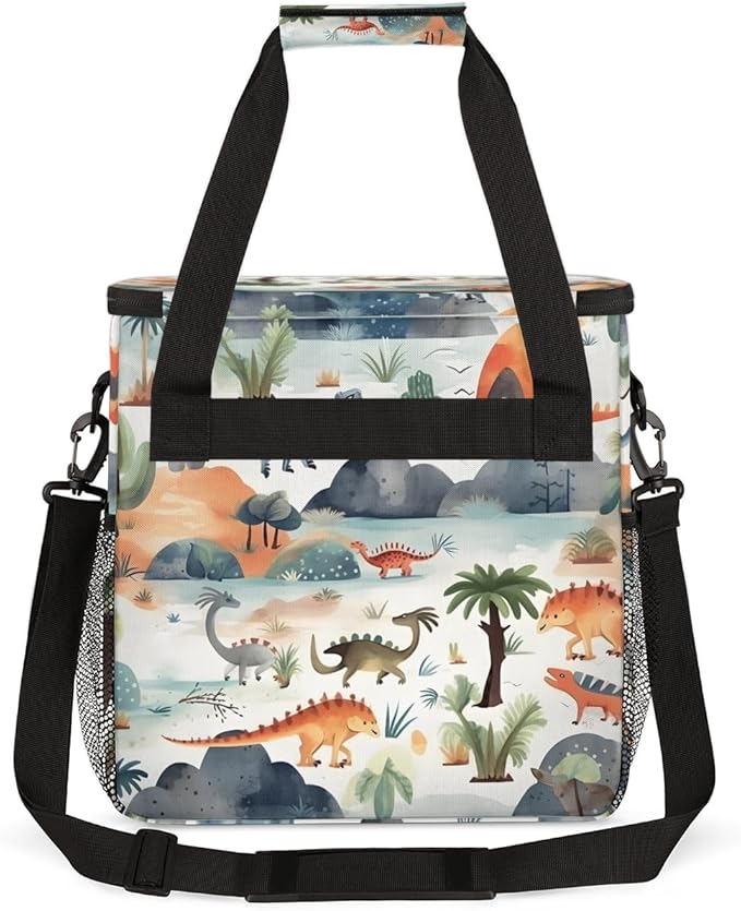 Dinosaur Coffee Maker Carrying Bag Coconut Palm Portable Travel Storage Tote Bag Compatible with K-Mini or K-Mini Plus Single Serve Coffee Brewer Carrying Case with Multiple Pockets &amp Shoulder S