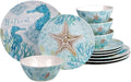 BLACK FOREST DECOR Ocean Retreat 12-Piece Dinnerware Set Decorative Accent 11 Dia.