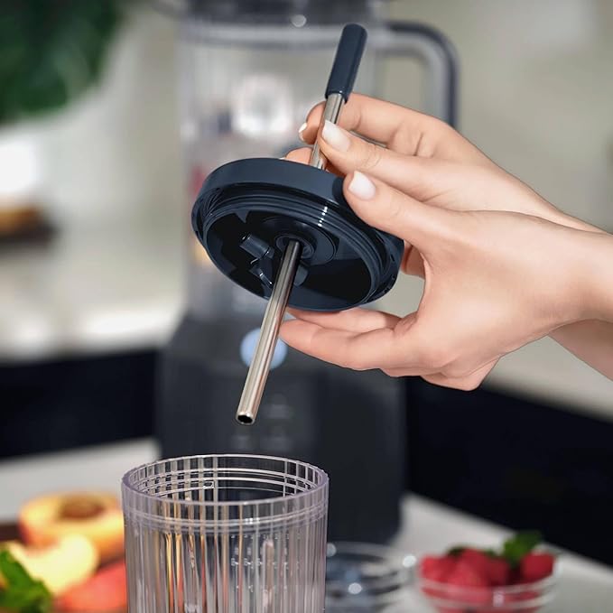 Countertop Blender with Pitcher and To-Go Cup 1100W High-Power Blender Stainless Steel Blade Multiple Speed Settings (Atlantic Blue)