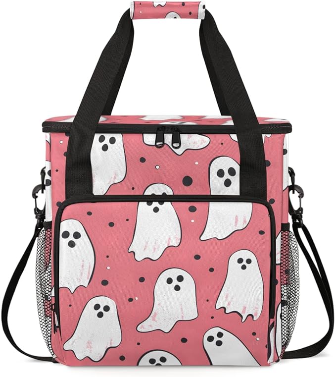 Magic Spooky Ghosts Coffee Maker Carrying Bag Portable Travel Storage Tote Bag Compatible with K-Mini or K-Mini Plus Single Serve Coffee Brewer Carrying Case with Multiple Pockets &amp Shoulder Str