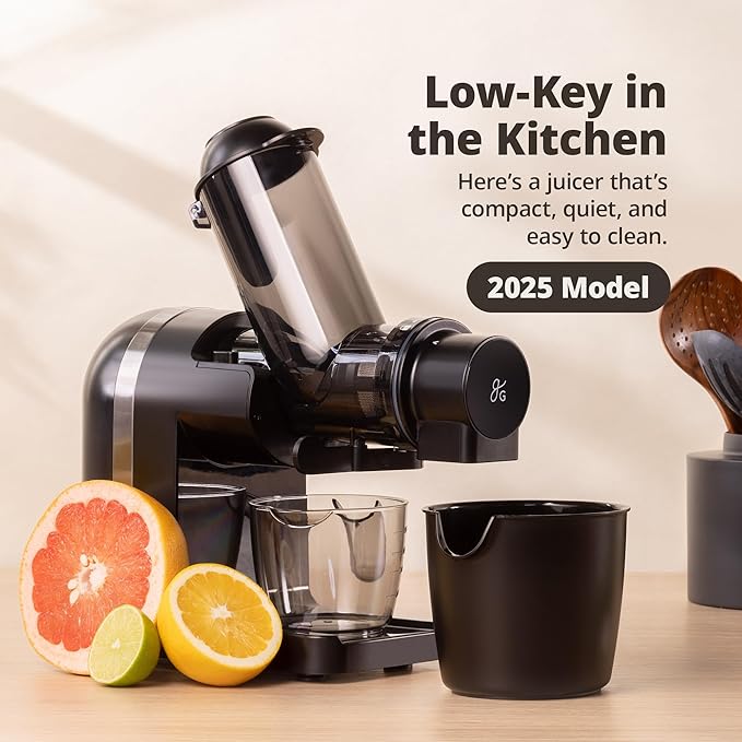 Greater Goods Savvy Ceramic Nonstick Cookware Set and Cold Press Juicer Bundle (Pink/Onyx Black)