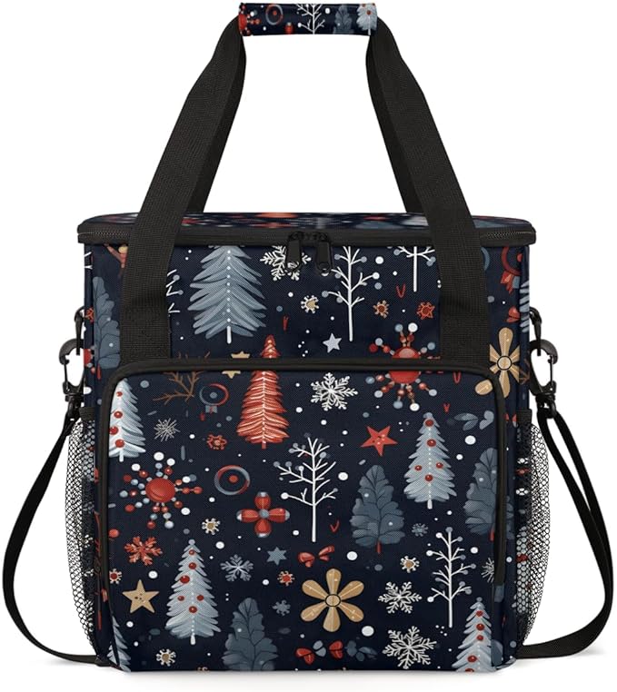 Christmas Tree Coffee Maker Carrying Bag Cartoon Tree Travel Storage Bag Compatible with K-Mini or K-Mini Plus Single Serve Coffee Brewer Carrying Case with Multiple Pockets &amp Shoulder Strap