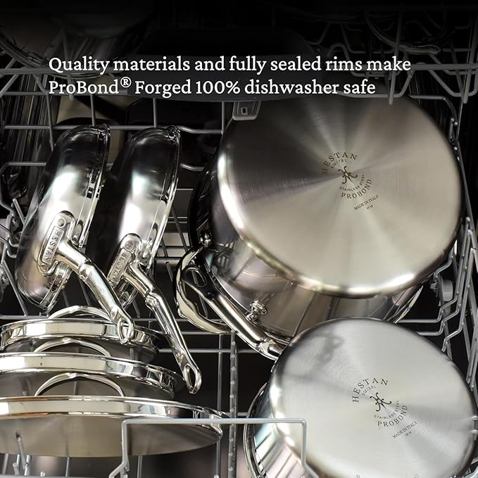 Hestan - ProBond Collection - Professional Clad Stainless Steel 10-Piece Ultimate Cookware Set Induction Cooktop Compatible
