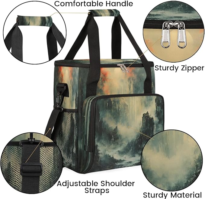 Waterfall Landscape Pattern Coffee Maker Travel Bag for K-Mini or K-Mini Plus Single Serve Coffee Brewer Portable Storage Tote Case for Tarvel