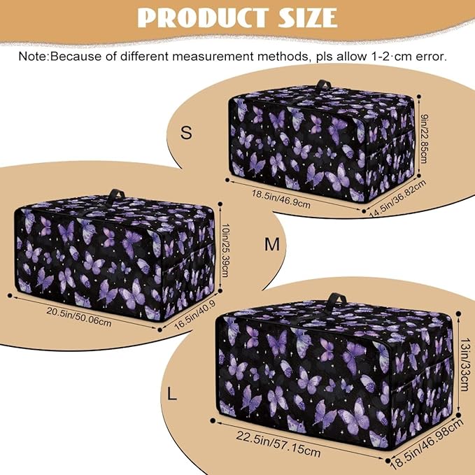 Butterfly Print Toaster Oven Air Fryer Cover for Kitchen Counter Decorative Wide Slot Bread Machine Covers Dustproof Washable Toaster Oven Cover Kitchen Small Appliance Covers Black