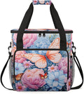 Flowers Butterfly Coffee Maker Carrying Bag Artistic Butterfly Travel Storage Bag Compatible with K-Mini or K-Mini Plus Single Serve Coffee Brewer Carrying Case with Pockets &amp Shoulder Strap