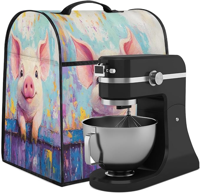 cfpolar Kitchen Aid Mixer Cover Compatible with 6-8 Quarts Animal Pig Cute Stand Mixer Cover Kitchen Aid Mixers Accessories Appliance Organizer Bag Dust Covers with Zipper Pocket