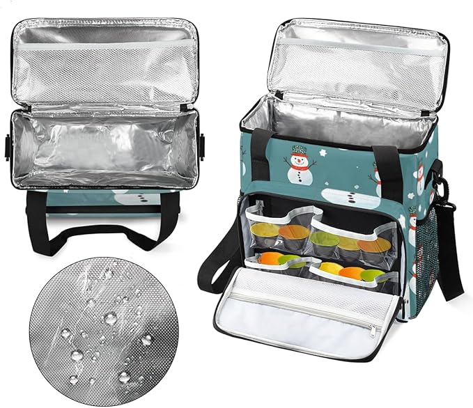 Christmas Snowman Coffee Maker Carrying Bag Mystical Snowman Travel Storage Bag Compatible with K-Mini or K-Mini Plus Single Serve Coffee Brewer Carrying Case with Multiple Pockets &amp Shoulder St