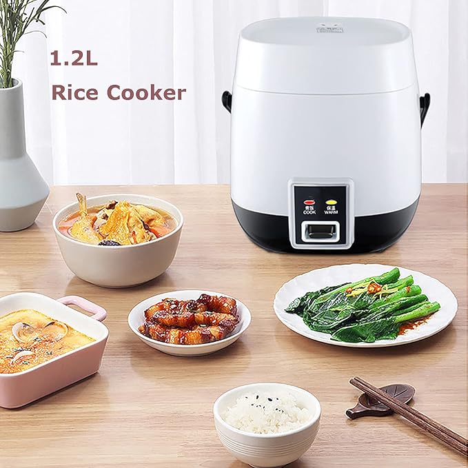 Rice Cooker Rice Cooker Electric Non Stick Rice With Steamer 1.2L Multicooker With Premium Inner Pot And Keep Warm(Pink)