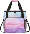 Purple Glitter Coffee Maker Carrying Bag Pink Blue Travel Storage Bag Compatible with K-Mini or K-Mini Plus Single Serve Coffee Brewer Carrying Case with Multiple Pockets &amp Shoulder Strap