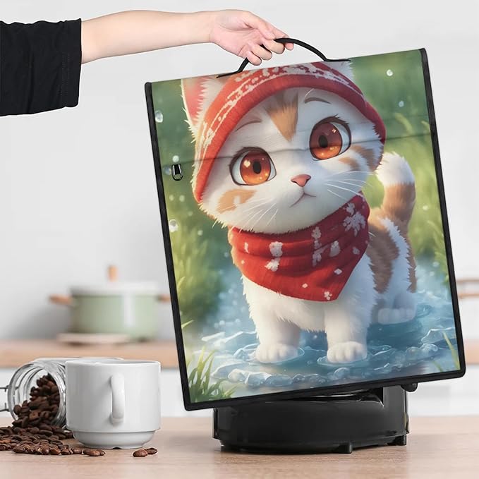cfpolar Kitchen Aid Mixer Cover Compatible with 6-8 Quarts Animal White Cat Hat Stand Mixer Cover Kitchen Aid Mixers Accessories Appliance Organizer Bag Dust Covers with Zipper Pocket