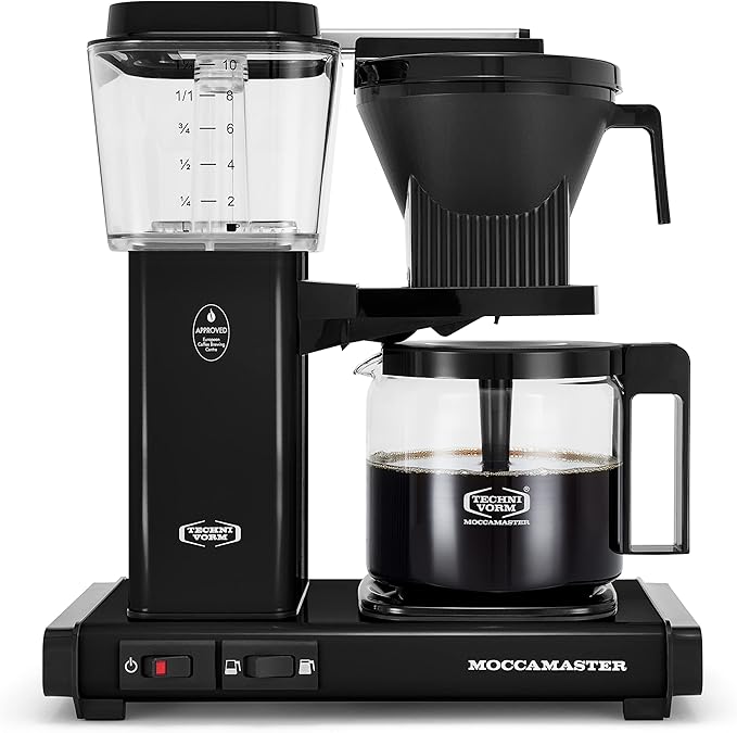 Technivorm Moccamaster 53937 KBGV 10-Cup Coffee Maker Black 40 Ounce 1.25l &amp #4 White Paper Filters 100-count per box
