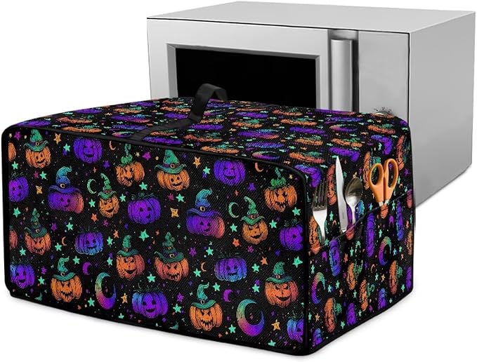 Halloween Pumpkins Toaster Oven Cover for Kitchen Counter Thanksgiving Wide Slots Toaster Cover Bread Maker Covers Dust &amp Fingerprint Protection Washable Kitchen Small Appliance-1