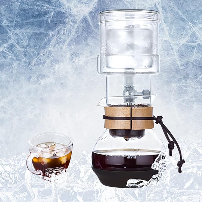 Ice Drip Coffee Pot Coffee Maker Cold Brew Coffee Kettle Filter Glass Percolators Espresso Kitchen Barista Dripper Household Detachable Pour Over 400ML