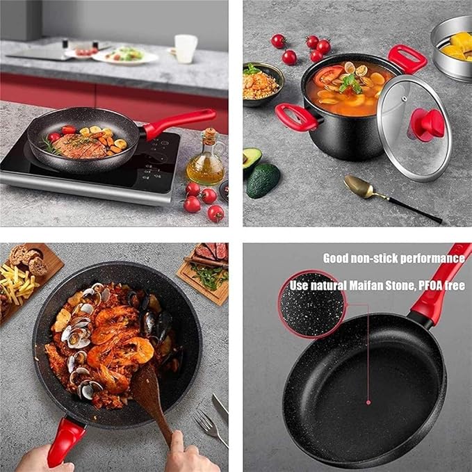 Signature Nonstick Cookware Pots and Pans Set Kitchen Cooking Set Easy to Clean Cooking Pots
