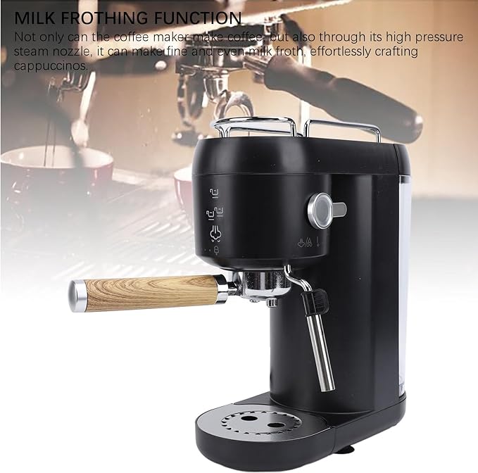Zerodis 20 Bar Espresso Machine Compact Espresso Coffee Machine with Portafilter Tamper 1400W Intelligent Temperature Control Milk Frother Coffee Machine for Cappuccino (US 110V)