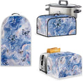 Butterfly Blue Marble 4 Slice Toaster Dust Cover (12.4x10.63x8.27Inch )Slow Cooker and Blender Cover with Top Handle Crock Pot Keep Appliance Clean for Christmas Decor Set