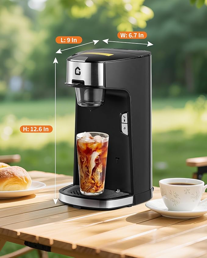 Pod Coffee Maker Fast Brewing with 550 ml Water Tank Adjustable Drip Tray One-Touch Operation Works with Ground Coffee &amp Tea Single Serve Coffee Maker for Home Office &amp Dorm