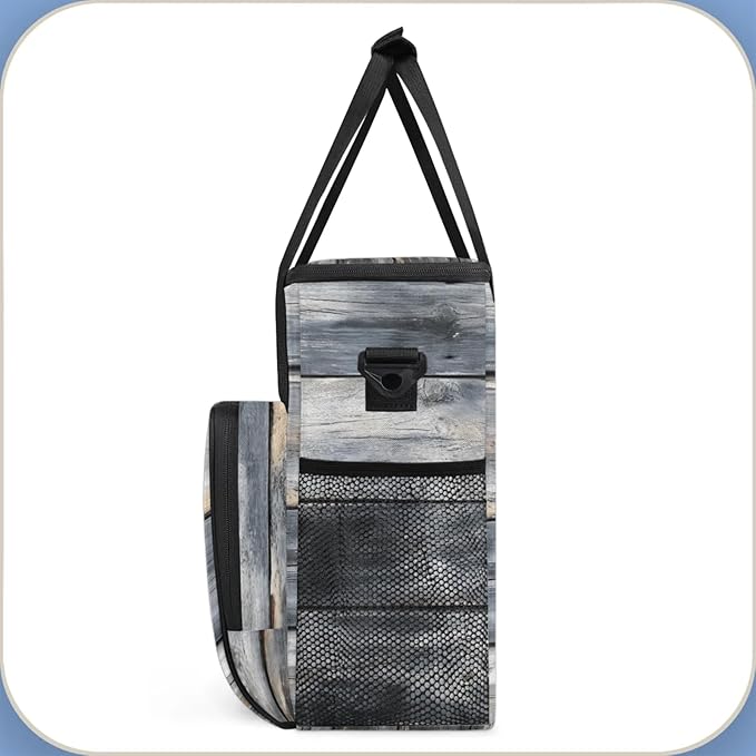 Wooden Board Coffee Maker Travel Bag for Keurig K-Mini/K-Mini Plus Insulated Waterproof Tote with Pockets for K-Cup Portable Single-Serve Brewer Case