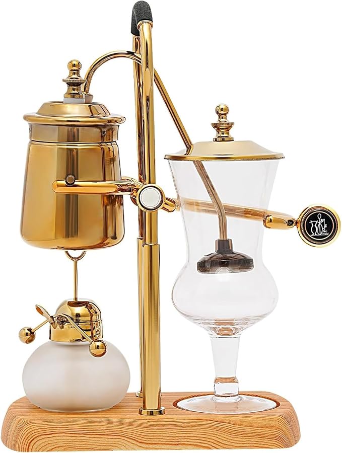 Belgian Balance Siphon Coffee Maker Family Syphon Coffee Maker Elegant Double Ridged Fulcrum with Tee Handle Elegant Design Retro-Style