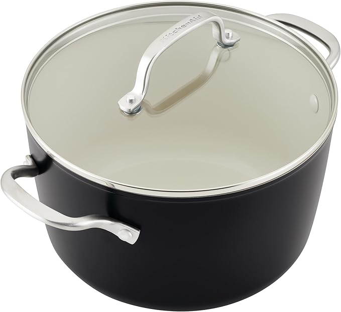 KitchenAid Hard Anodized Ceramic Nonstick Cookware Pots and Pans Set 9 Piece - Matte Black