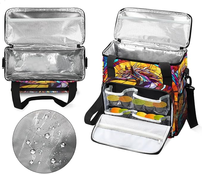 Coffee Maker Carrying Bag Horse Glass Single Cup Coffee Maker Travel Bag Compatible with Keurig K-Mini or K-Mini Plus Portable Storage Bag with Shoulder StrapAZ-198