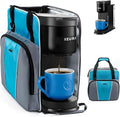 BAGSPRITE For Keurig K-Express Coffee Maker Travel Bag K-Iced Single Serve Brewer Carrying Case with Multiple Pockets for Pods Storage Bag With Shoulder Strap