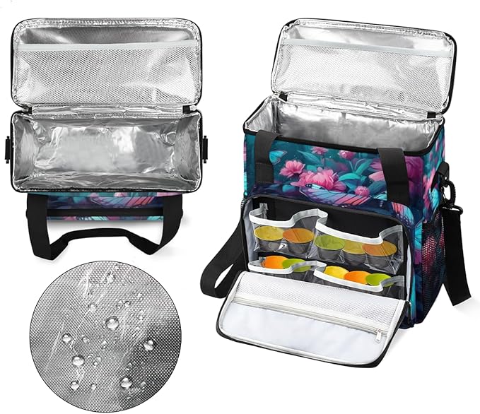 Dreamy Butterfly Coffee Maker Carrying Bag Cute Butterfly Travel Storage Bag Compatible with K-Mini or K-Mini Plus Single Serve Coffee Brewer Carrying Case with Multiple Pockets &amp Shoulder Strap