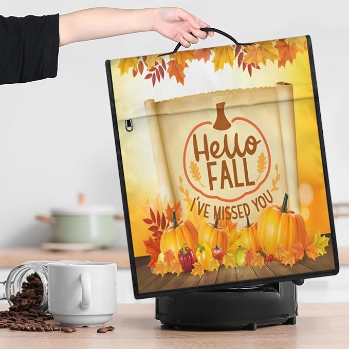 cfpolar Kitchen Aid Mixer Cover Compatible with 6-8 Quarts Autumn Pumpkin Maple Leaves Stand Mixer Cover Kitchen Aid Mixers Accessories Appliance Organizer Bag Dust Covers with Zipper Pocket