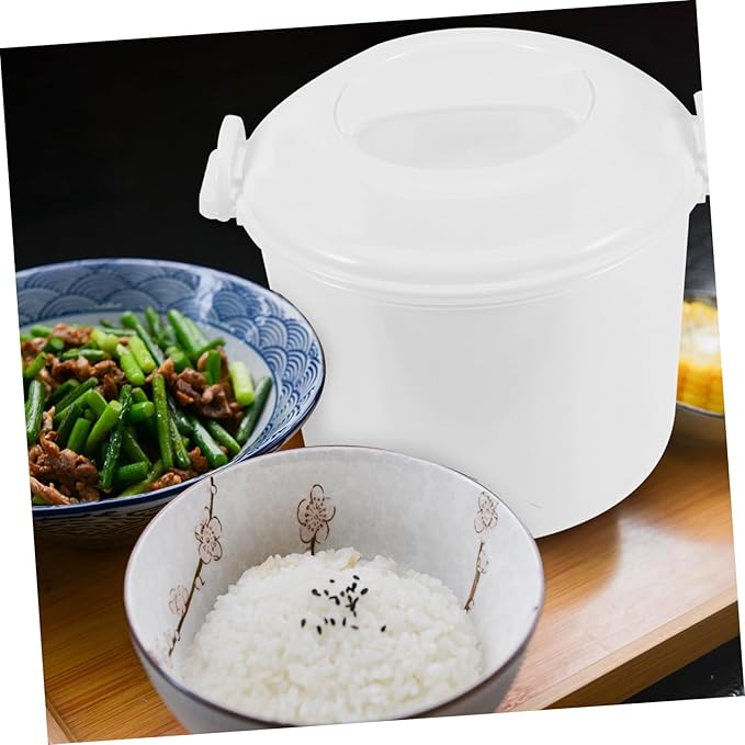 1Set Microwave Rice Cooker with Lid Multifunctional for Rice Hot Dishes Food Grade for Home Office Party Use