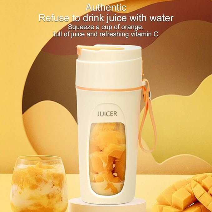 Travel Blender Rechargeable and Waterproof Bottle for Beating Fruits of 340 ml | Rechargeable Blender with 3000 mAh Battery for Drinks Juices Fruit Gym Beach and Camping
