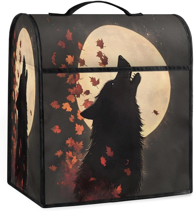 cfpolar Kitchen Aid Mixer Cover Compatible with 6-8 Quarts Autumn Animal Wolf Stand Mixer Cover Kitchen Aid Mixers Accessories Appliance Organizer Bag Dust Covers with Zipper Pocket