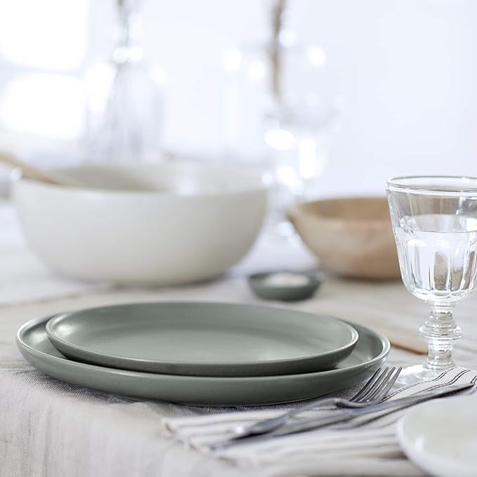 Casafina 12 Piece Stoneware Place Setting Pacifica Artichoke Green Dinnerware Set