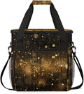 Glitter Coffee Maker Carrying Bag Black Gold Portable Travel Storage Tote Bag Compatible with K-Mini or K-Mini Plus Single Serve Coffee Brewer Carrying Case with Multiple Pockets &amp Shoulder Stra